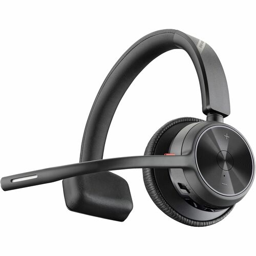 Poly Voyager 4300 UC 4310 Wired/Wireless Over-the-head, On-ear Mono Headset - Black - Siri, Google Assistant - Monaural - 