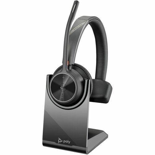 Poly Voyager 4300 UC 4310 Wired/Wireless Over-the-head, On-ear Mono Headset - Black - Microsoft Teams Certification - Goog