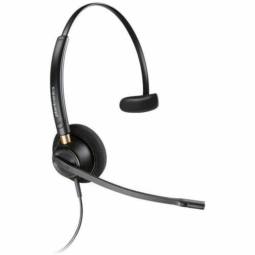 Poly EncorePro HW510 有线 入耳式 Mono 耳机 - 黑 - 单声道 - 耳罩 - 20 Hz 到 16 kHz - 78.5 cm 线缆 - 全向, 降噪 麦克风 - 迷你手机（3.5毫米）
