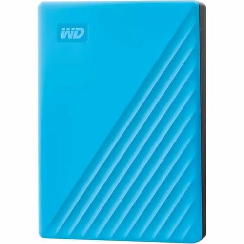 WD My Passport WDBR9S0060BBL-WESN 6 TB Portable Hard Drive - External - Blue - USB 3.2 (Gen 1) Micro-B - 256-bit AES Encry