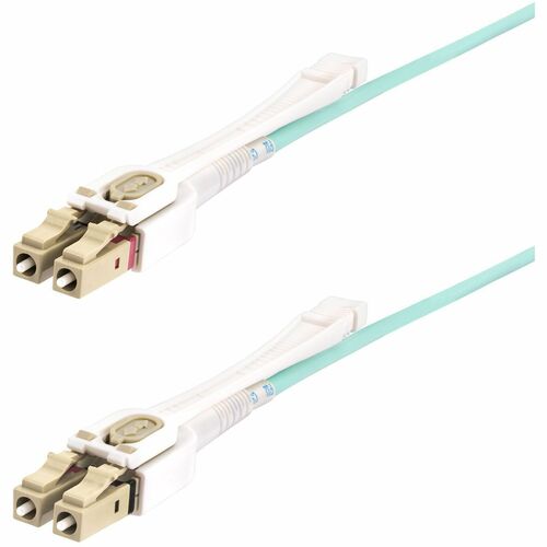 StarTech.com 10m (32.8ft) LC (UPC) OM4 Multimode Fiber Optic Cable, Push Pull Tabs, 50/125, 100G, Low Insertion Loss, Fibe