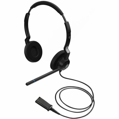 V7 HQ511 Wired On-ear, Over-the-head Stereo Headset - Black, Silver - V7 HQ511 QD Call Center Headset - Stereo - Wired - O