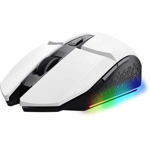 Souris de jeu Optique Trust Felox GXT 110 - Fréquence radio - USB 2.0 Type A - 6 Bouton(s) - Blanc - Câble - 2,40 GHz - Re