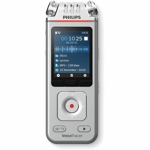 Philips Voice Tracer DVT4110 Digital Voice Recorder - [Built-in] Microphone, Speaker, Battery - Omni-directional Microphon