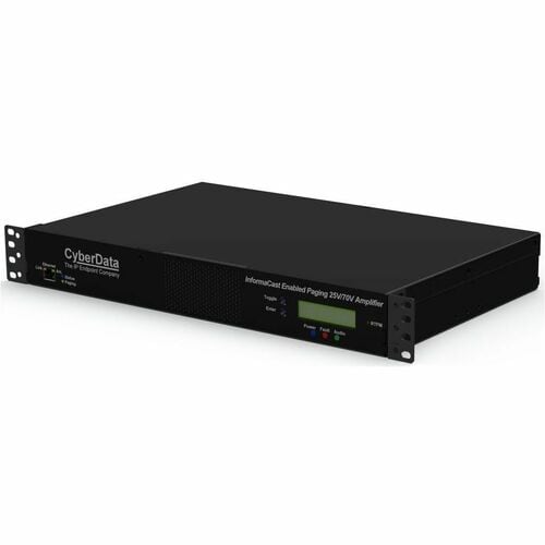 CyberData InformaCast Enabled Paging 25V/70V Amplifier - Rack-mountable for Speaker, Horn