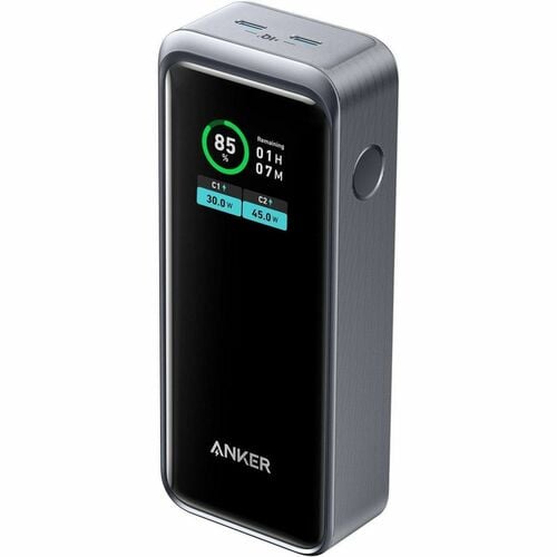 ANKER Prime A1335011 Power Bank - Black - For iPhone, MacBook - 2 x Type-C 65W - 12000 mAh - 2 x USB - Black