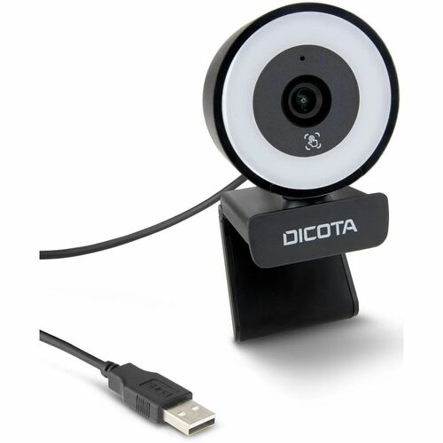 Dicota - Webcam - 5 Megapixel - USB 2.0 - 2592 x 1944 Pixel Videoauflösung - Autofokus - Tischhalterung, Stativ, Halterung