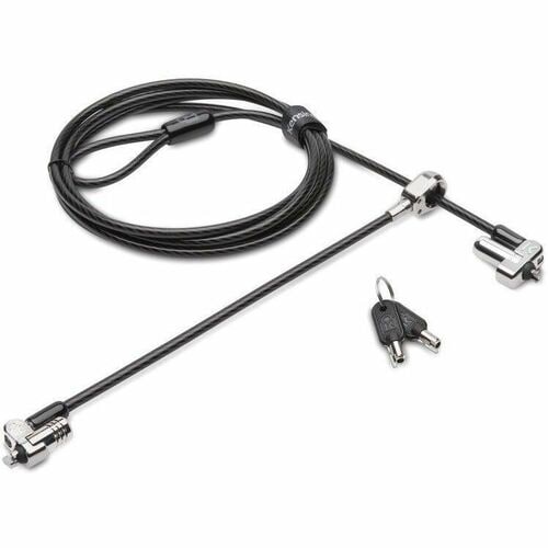 Kensington N17 Keyed Dual Head Laptop Lock for Dell Devices - TAA - 6 ft Cable - Patented T-bar/Key Lock - Carbon Steel, P