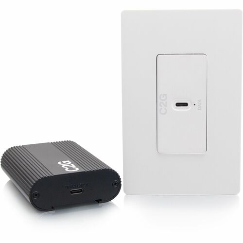 C2G Superbooster USB Camera Extender Over Cat Single Gang Wall Plate to Box Kit - 150 ft Range - 2 x Network (RJ-45) - 2 x