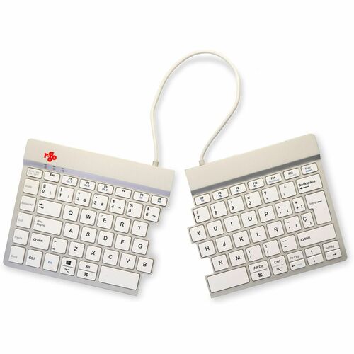 R-Go Split Break Keyboard - Wireless Connectivity - Spanish - QWERTY Layout - White - Scissors Keyswitch - Bluetooth - 5 -