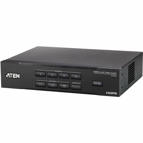 ATEN CAMLIVE PRO 4K 4-Input HDMI to USB Video Switcher - 4096 x 2160 - 4K - 1080p4 - Notebook, Camera, Monitor, Gaming Con