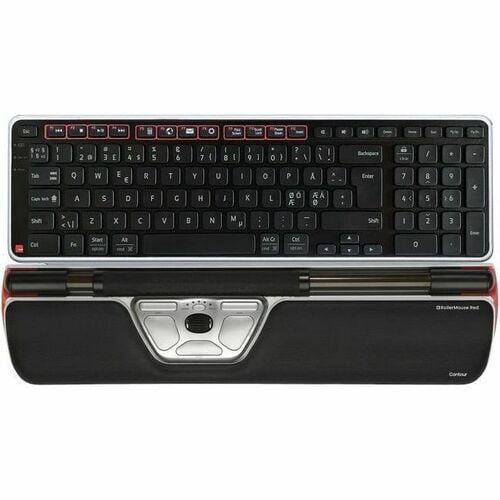 Contour Ultimate Workstation Red Keyboard & Mouse - Wireless Keyboard - English (US) - Wireless Roll Bar Mouse - Symmetric