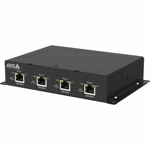 AXIS TU8011 PoE Extender 4-port - 1 x RJ-45 Input Port(s) - 4 x RJ-45 Output Port(s) - 60 W - Black