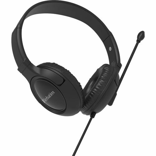 Verbatim Wired On-ear, Over-the-head Stereo Headset - Black - Binaural - Circumaural - 32 Ohm - 20 Hz to 20 kHz - 120 cm C