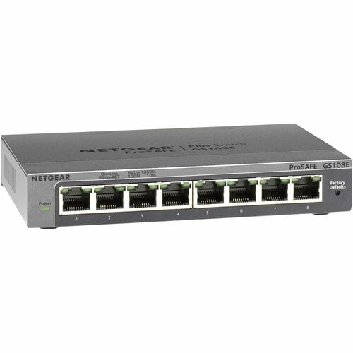 Netgear ProSafe Plus GS108E 8 Ports Ethernet Switch - Gigabit Ethernet - 10/100/1000Base-T - Grey - 2 Layer Supported - 4 