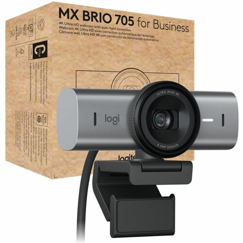 CAMARA WEB BRIO 705 LOGITECH, 4K, 90° DE APERTURA, CERTIF. TEAMS Y ZOOM