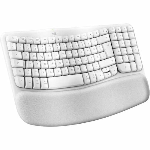 Logitech Wave Keys Keyboard - Compact - Wireless Connectivity - German - QWERTZ Layout - Off White - Bluetooth - Easy-Swit