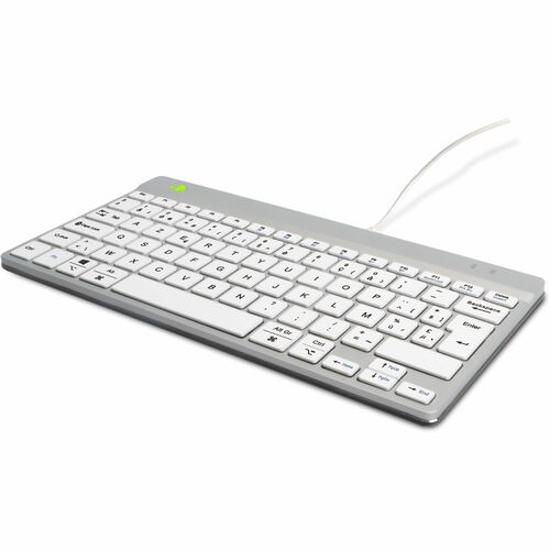 R-Go Compact Break Keyboard - Cable Connectivity - USB Type C Interface - Belgian - AZERTY Layout - White - Scissors Keysw
