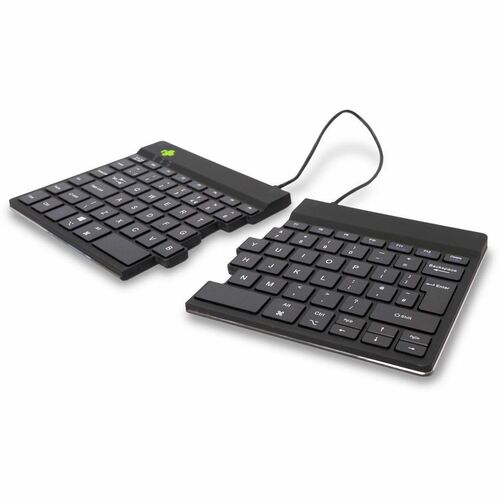 R-Go Split Break Keyboard - Compact - Wireless Connectivity - USB Type C Interface - English (UK) - QWERTY Layout - Black 