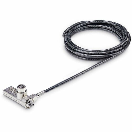 StarTech.com 10-Pack Dual-Access Laptop Lock, 6.5ft (2m) Keyed Alike and Combination Security Cable Lock for K-Slot Device