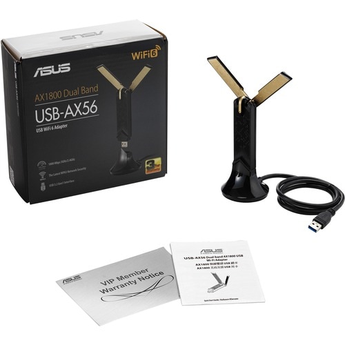 Asus USB-AX56 IEEE 802.11ax Dual Band Wi-Fi Adapter for Computer/Notebook - USB Type A - 1.76 Gbit/s - 2.40 GHz ISM - 5 GH