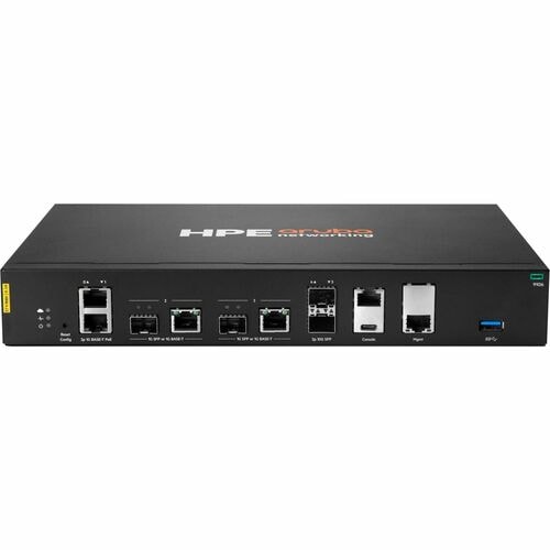 HPE 9100 9106 Router - 2 Ports - 2 RJ-45 Port(s) - Management Port - 4 SFP+ Slots, SFP (mini-GBIC) Slots - 10 Gigabit Ethe