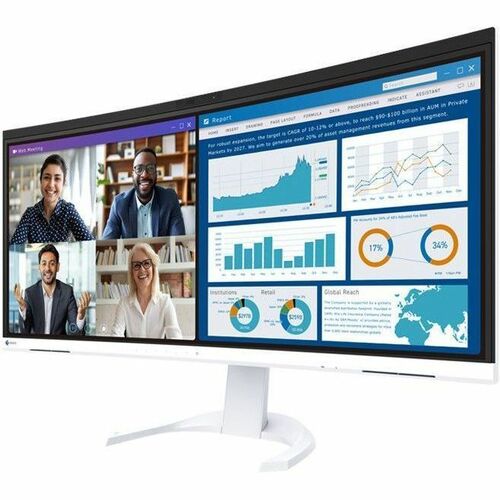 EIZO FlexScan EV3450XC-WT 34 Zoll Class Webcam UWQHD Gekrümmter Bildschirm LED-Monitor - 21:9 Format - Weiß - 86,6 cm (34,