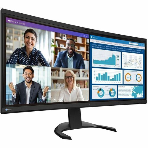 EIZO FlexScan EV3450XC-BK 34 Zoll Class Webcam UWQHD Gekrümmter Bildschirm LED-Monitor - 21:9 Format - Schwarz - 86,6 cm (