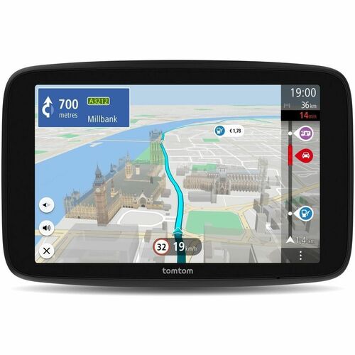 TomTom GO Camper Max Automobile Portable GPS Navigator - Black - 17.8 cm (7") - Touchscreen - Speed Camera Warning - Prelo