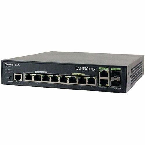 Lantronix SM8TBT2SA Managed Gigabit Ethernet PoE++ Switch - 10 Ports - Manageable - Gigabit Ethernet - 10/100/1000Base-T -