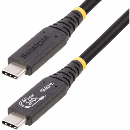 StarTech.com 50cm (1.6ft) USB4 Cable, USB-IF Certified USB-C Cable, 40 Gbps, 240W, 8K 60Hz, Compatible w/Thunderbolt/USB 3