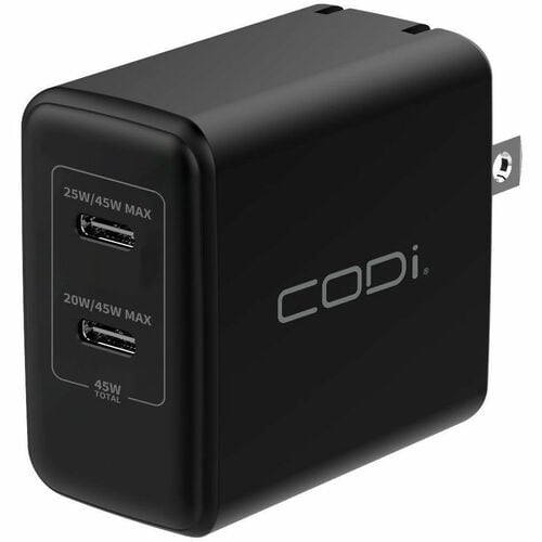CODi 45W Wall Charger Duel USB-C Charging Ports - Overcurrent, overload, overvoltage protection, and short circuit protect