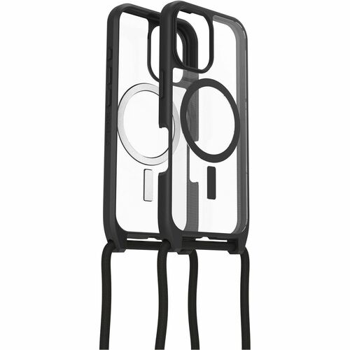 OtterBox React Carrying Case Apple iPhone 16 Smartphone - Black Crystal (Clear/Black) - Drop Resistant - Plastic, Nylon Bo