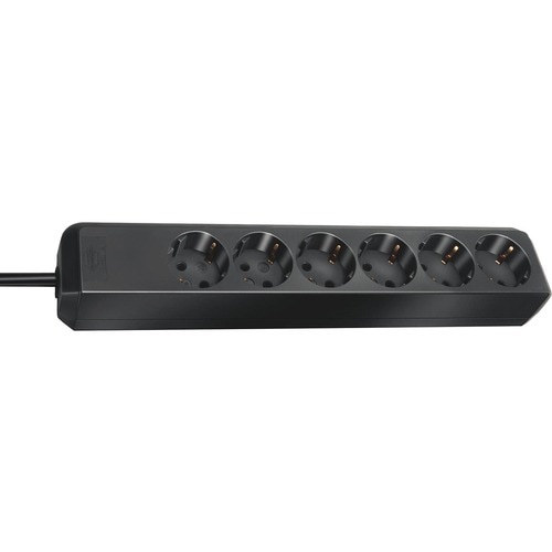 Brennenstuhl Eco-Line Power Strip - Schuko CEE 7/7 - 6 x Schuko CEE 7/7 - 1.50 m Cord - 230 V AC Voltage - Black
