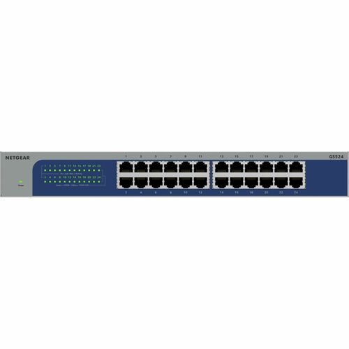 Netgear GS524v3 24 Ports Ethernet Switch - Gigabit Ethernet - 10/100/1000Base-T - Grey - 2 Layer Supported - 12 W Power Co