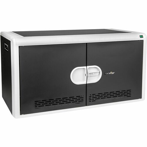 Rocstor Volt Volt C14 PRE-WIRED65 Charging Cart - Steel - 16.10" Width x 30" Depth x 16.20" Height - Silver - For 14 Devic