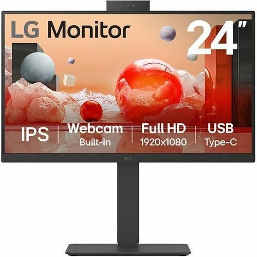 Monitor LED LG 24BA850-B 609,6 mm (24,0") Class Webcam Full HD - 16:9 - Nero tessuto - 60,5 cm (23,8") Viewable - Tecnolog