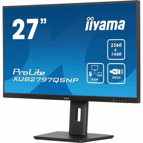 iiyama ProLite XUB2797QSNP-B1 27 Zoll Class WQHD LED-Monitor - 16:9 Format - Mattschwarz - 68,6 cm (27 Zoll) Viewable - IP