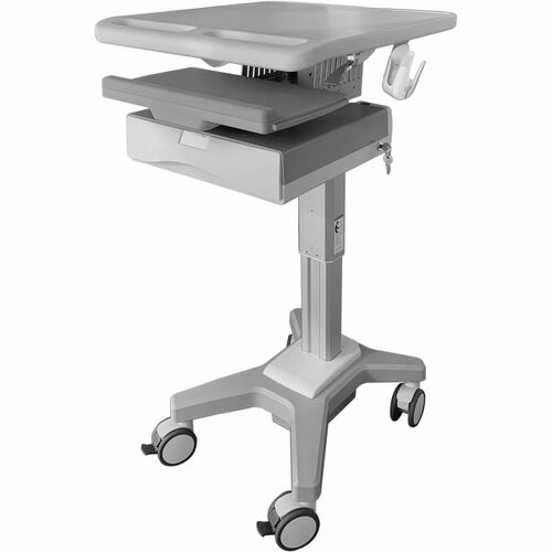 Amer Mounts Light Pedestal Medical Cart (Max Load 39.68 lbs) - 39.68 lb (18 kg) Load Capacity - 4 Casters - Steel, Aluminu