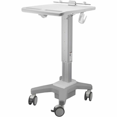 Amer Mounts Light Pedestal Medical Cart with Laptop Bar Mount (Max Load 20.94 lbs) - 20.94 lb (9.50 kg) Load Capacity - 4 
