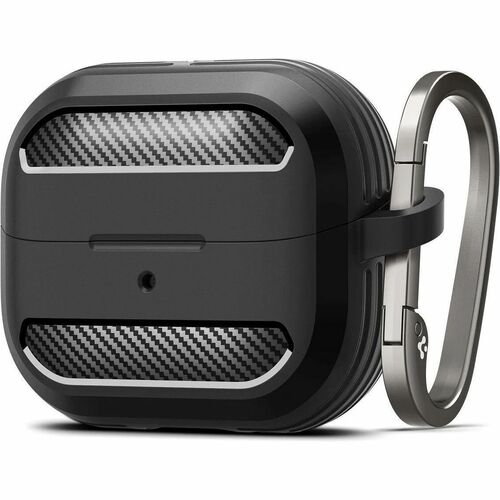 Spigen Rugged Armor Charging Case Samsung Earbud - Matte Black - Thermoplastic Polyurethane (TPU), Metal Body - Carbon Fib