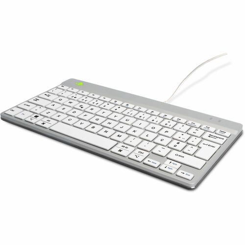 R-Go Tools Teclado ergonómico R-Go Compact Break, teclado compacto com software de pausa, QWERTY (PT), com fio, branco. Es