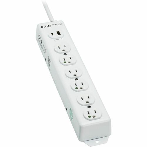 Eaton Tripp Lite Series Safe-IT UL 1363 Medical-Grade Power Strip, 6 Hospital-Grade Outlets, USB Charging, Safety Covers, 