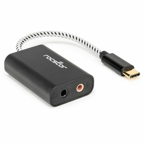Rocstor Premium USB-C to 3.5mm Stereo Speaker / Headphone and Microphone Audio Adapter - 1 x USB Type C - Male - 1 x Mini-