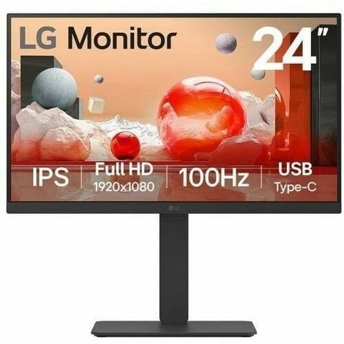 LG 24BA650-B 24" Class Full HD LCD Monitor - 16:9 - Matte Black - 23.8" Viewable - In-plane Switching (IPS) Technology - 1