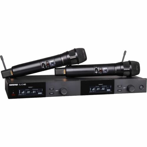 Shure SLXD24D/N8CB Dual Wireless System With 2 Nexadyne 8/C Handheld Transmitters - 558 MHz to 616 MHz Operating Frequency