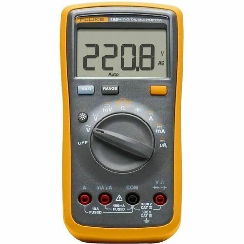 Fluke 15B+-R,Basic DMM, CAT III, Retail - 1000 V, 10 A AC - 1000 V, 10 A DC - Backlight