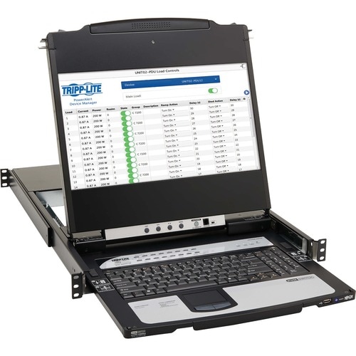 Tripp Lite series B030-DP16-17DIP LCD Rack Console KVM Switch - Metal - Black - TAA Compliant - 16 Computer(s) - 43.2 cm (
