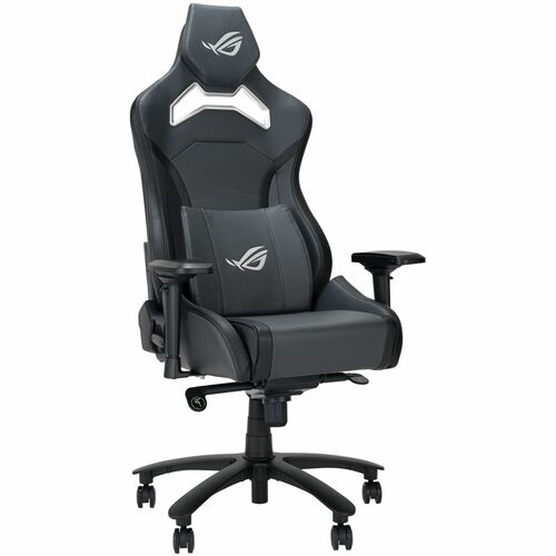ROG Chariot X gaming chair in racing-car style with Aura RGB lighting featuring an adjustable high-density foam headrest m