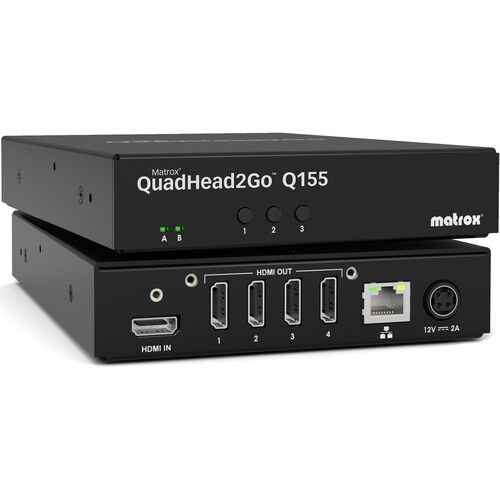 Matrox QuadHead2Go Multiview-Gerät - Einzellizenz - Funktionen: MultiView, Videoskalierung - 1920 x 1200 - HDMI - Netzwerk